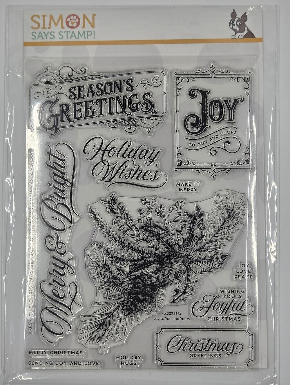 Simon Says Stamp Joy To You And Yours sss202513c 6x8 Clear Stamp Set